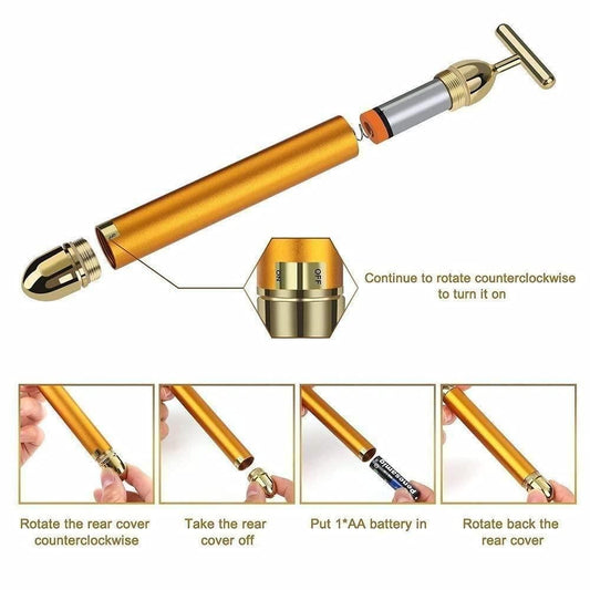 Electric Facial Massage Roller | 24K Gold Beauty